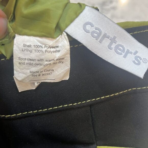 Carter's Large Diaper Bag Black with Sage Green Stitching Baby Bag - Picture 9 of 9